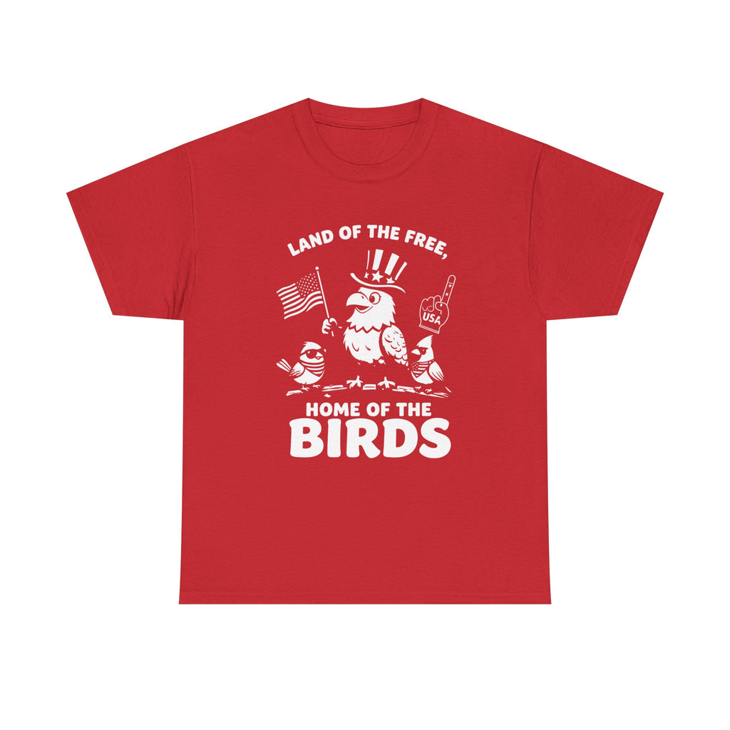 Land of the Free, Home of the Birds T-Shirt — Patriotic Eagle & Chick Tee