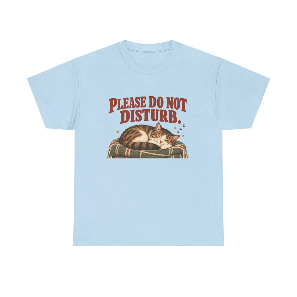 Please Do Not Disturb Cat T-Shirt — Cute Sleeping Cat Tee for Cat Lovers