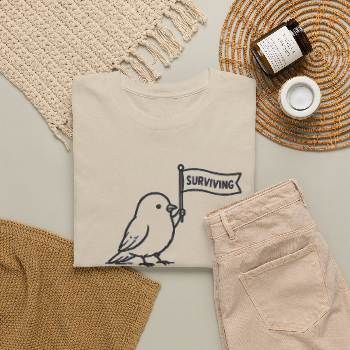Bird "Surviving on Caffeine and Seeds" Tee