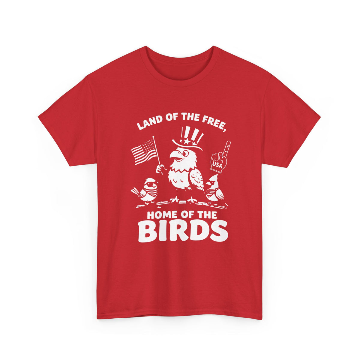 Land of the Free, Home of the Birds T-Shirt — Patriotic Eagle & Chick Tee