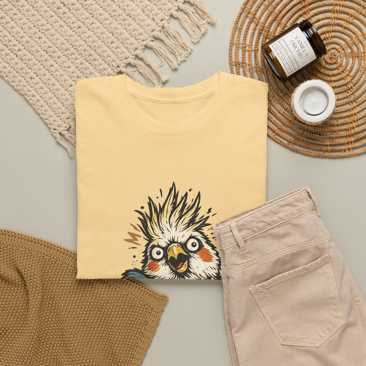 Unhinged & Fully Feathered Tee — Funny Cockatiel Bird Graphic T-Shirt