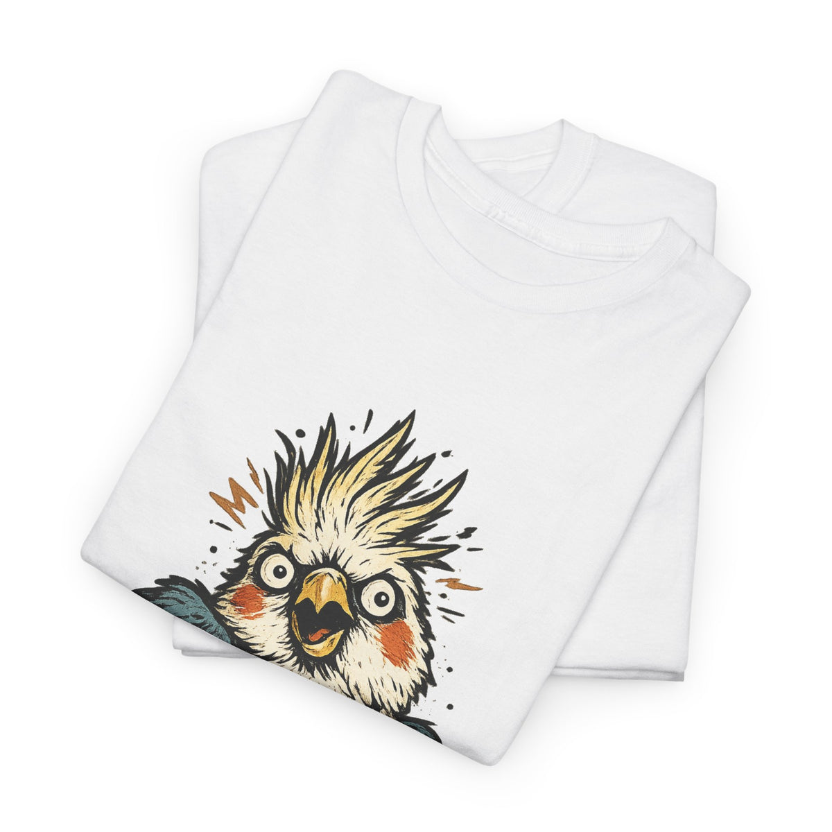 Unhinged & Fully Feathered Tee — Funny Cockatiel Bird Graphic T-Shirt