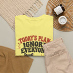 Cat T-Shirt — "Today's Plan: Ignore Everyone" Funny Lazy Cat Tee
