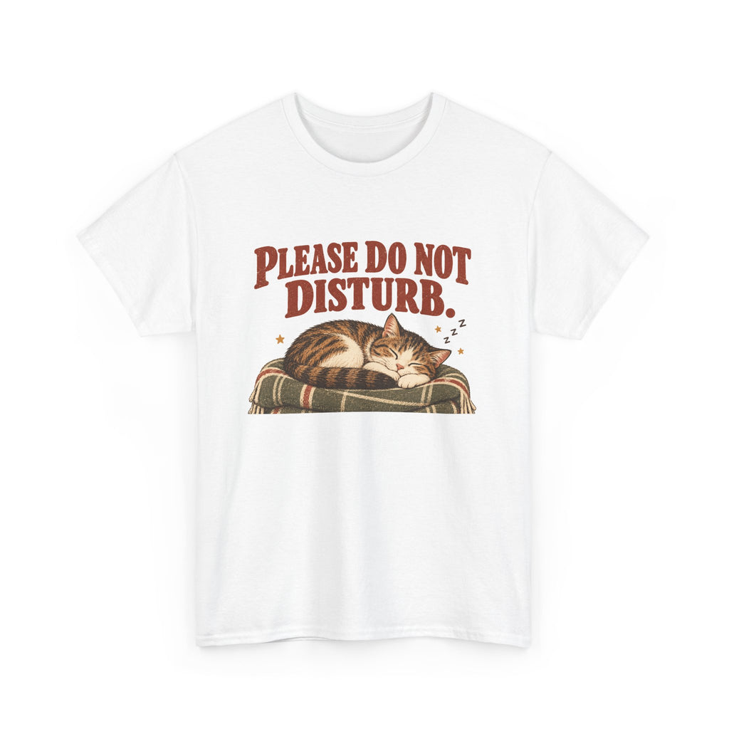 Please Do Not Disturb Cat T-Shirt — Cute Sleeping Cat Tee for Cat Lovers