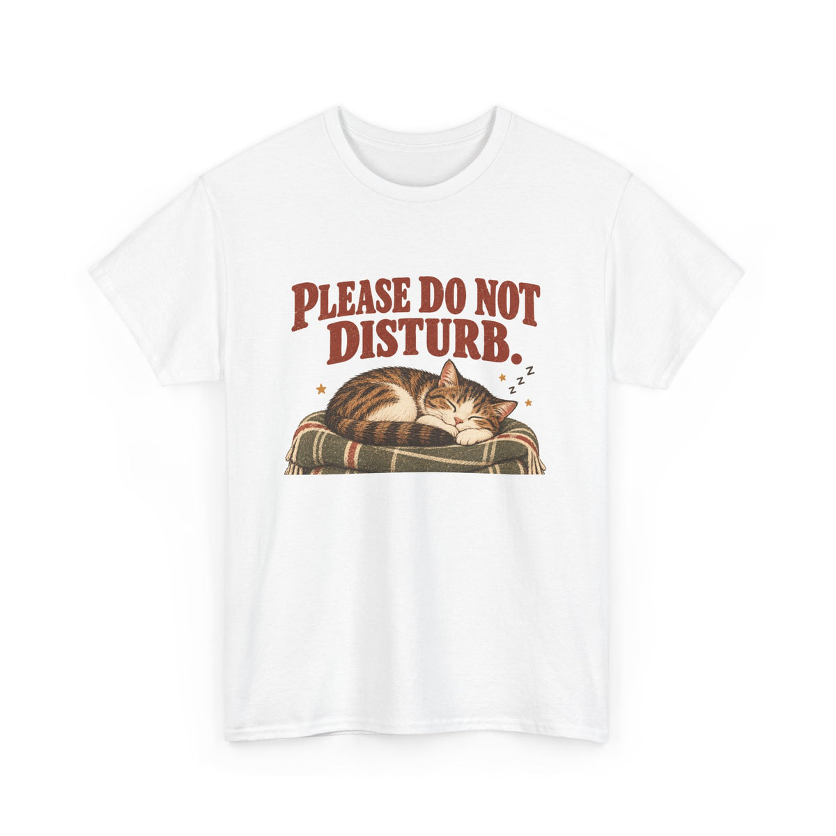 Please Do Not Disturb Cat T-Shirt — Cute Sleeping Cat Tee for Cat Lovers