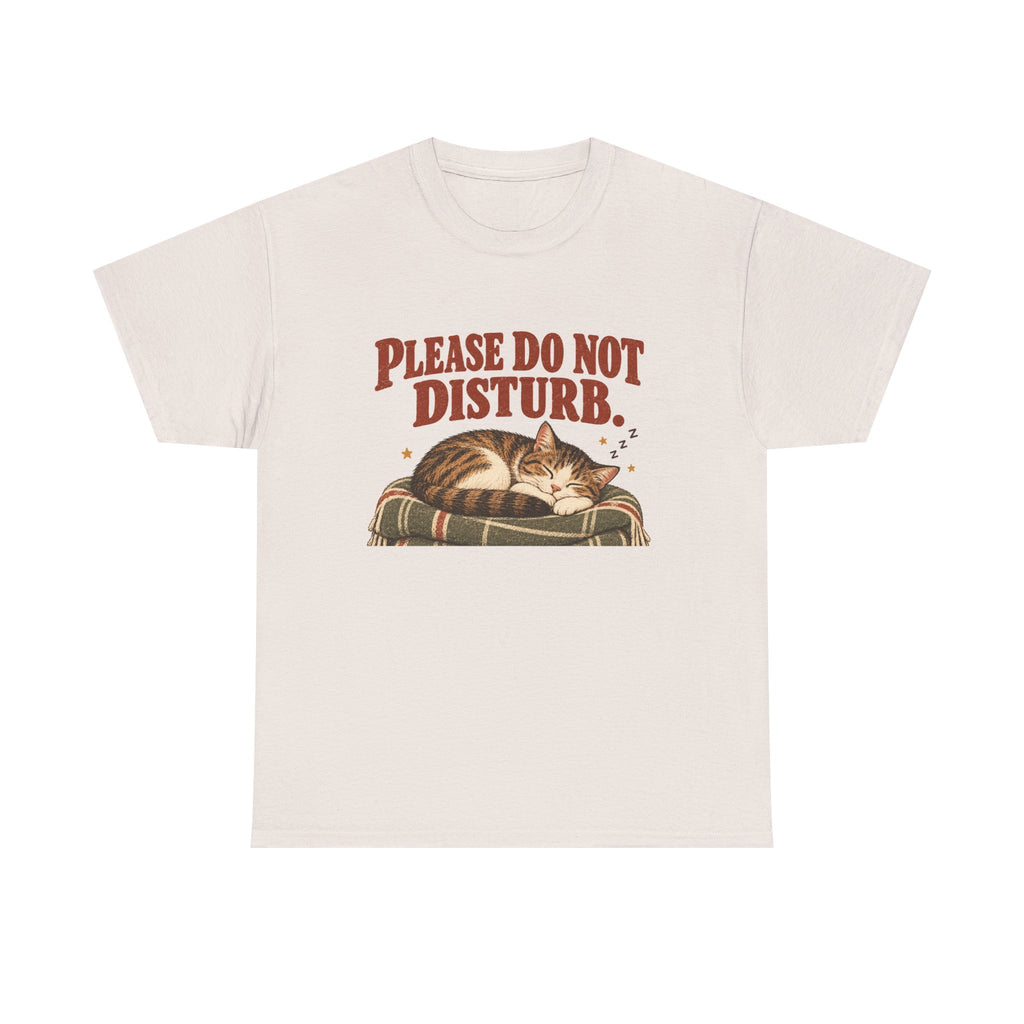 Please Do Not Disturb Cat T-Shirt — Cute Sleeping Cat Tee for Cat Lovers