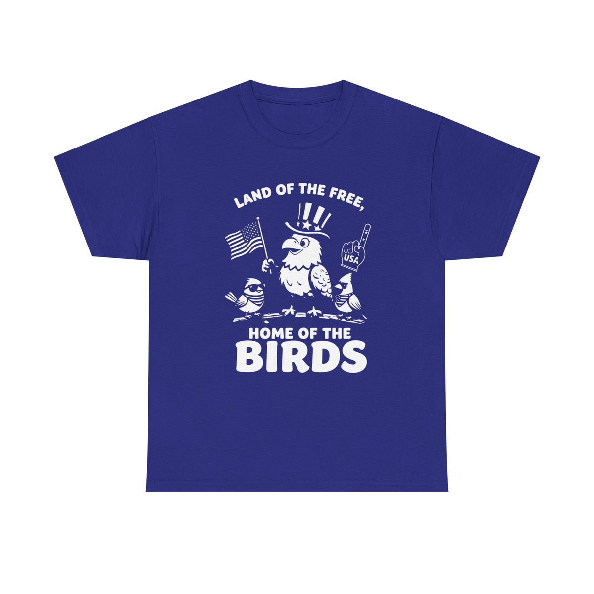 Land of the Free, Home of the Birds T-Shirt — Patriotic Eagle & Chick Tee