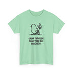 Inspirational Bird T-Shirt — "Grow Through What You Go Through" Motivational Tee