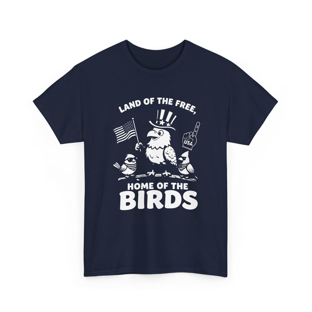 Land of the Free, Home of the Birds T-Shirt — Patriotic Eagle & Chick Tee