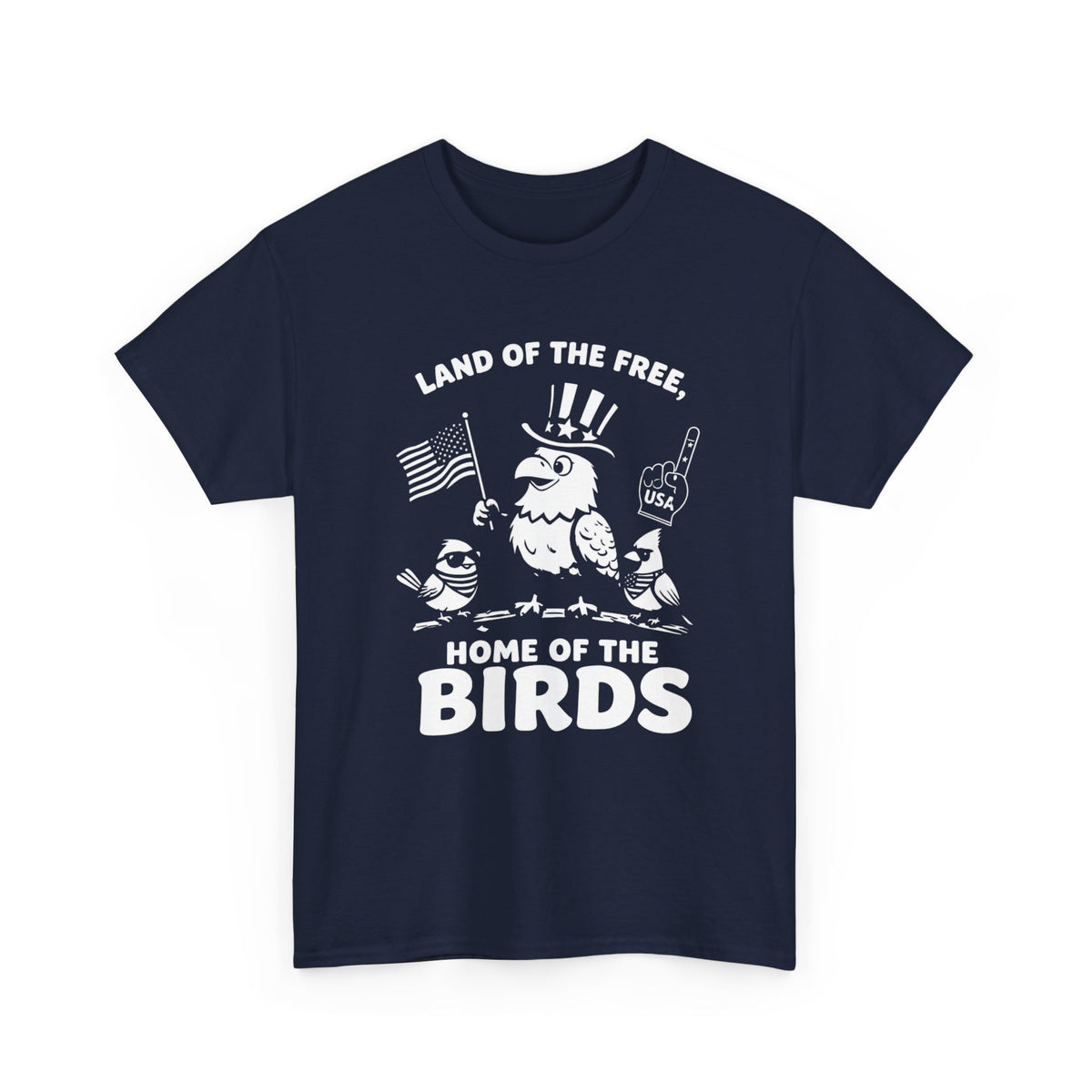 Land of the Free, Home of the Birds T-Shirt — Patriotic Eagle & Chick Tee