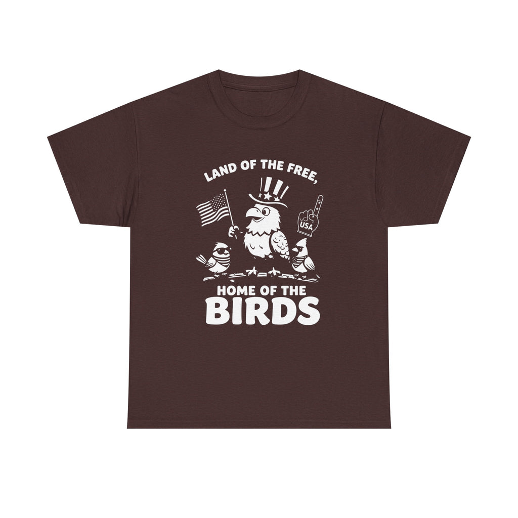 Land of the Free, Home of the Birds T-Shirt — Patriotic Eagle & Chick Tee