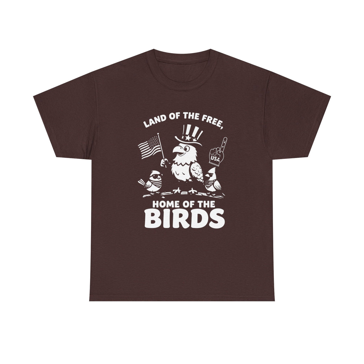 Land of the Free, Home of the Birds T-Shirt — Patriotic Eagle & Chick Tee