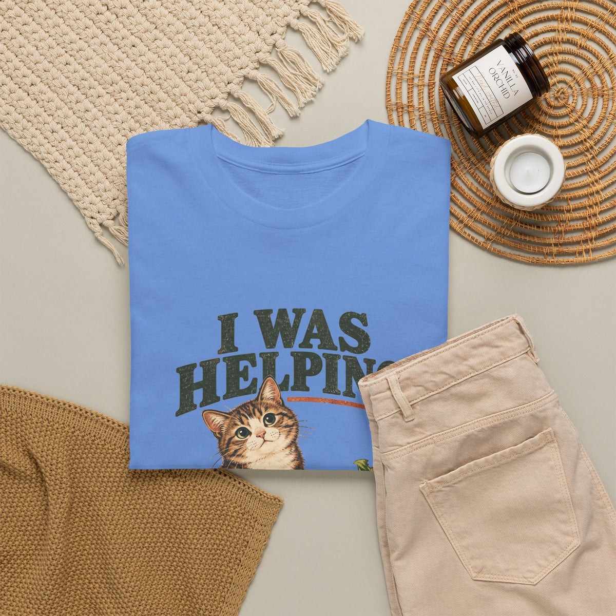 Cat “I Was Helping” T‑Shirt