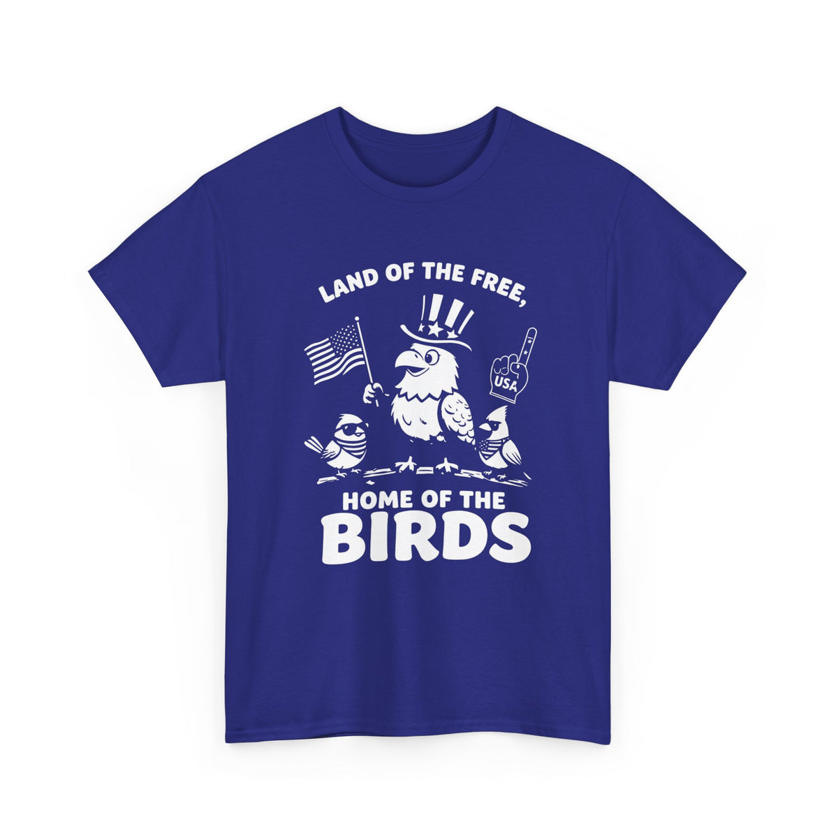 Land of the Free, Home of the Birds T-Shirt — Patriotic Eagle & Chick Tee