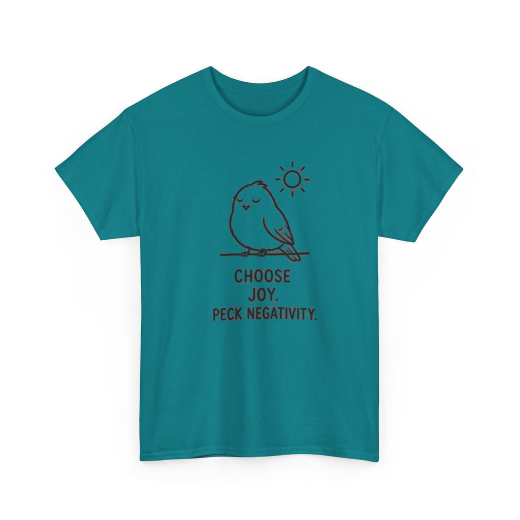 Choose Joy T-Shirt — Cute Bird 'Peck Negativity' Graphic Tee
