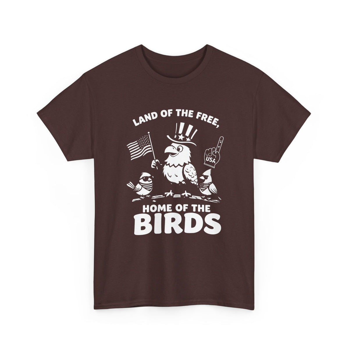 Land of the Free, Home of the Birds T-Shirt — Patriotic Eagle & Chick Tee