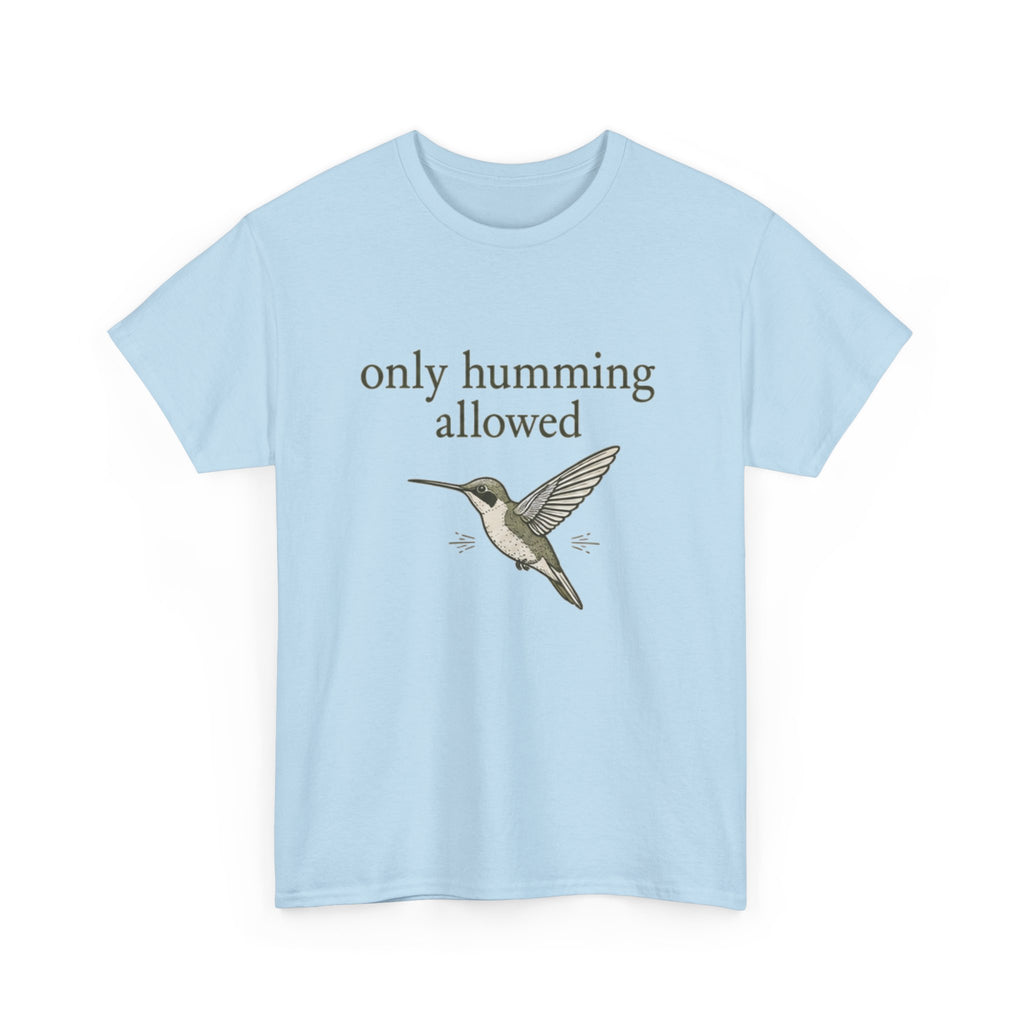Hummingbird Tee — "only humming allowed" Vintage Bird Graphic Shirt