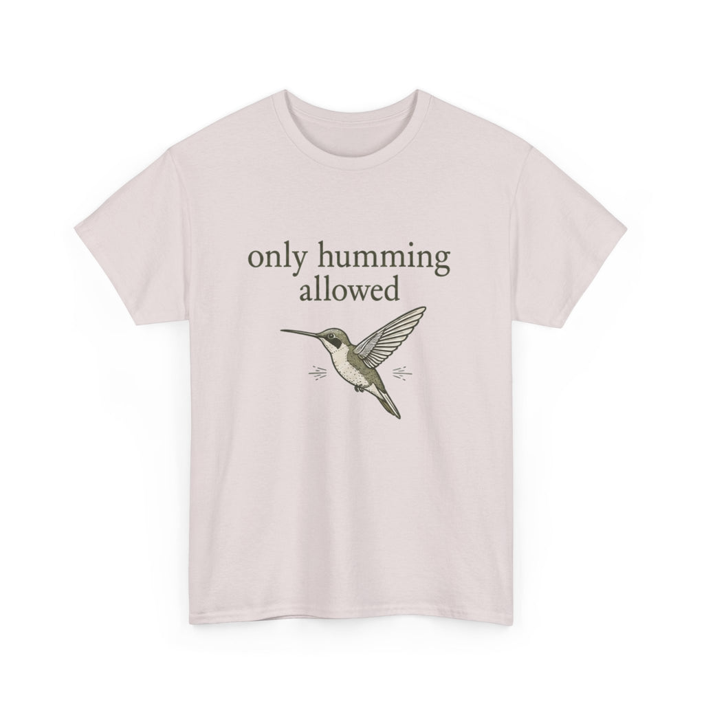 Hummingbird Tee — "only humming allowed" Vintage Bird Graphic Shirt