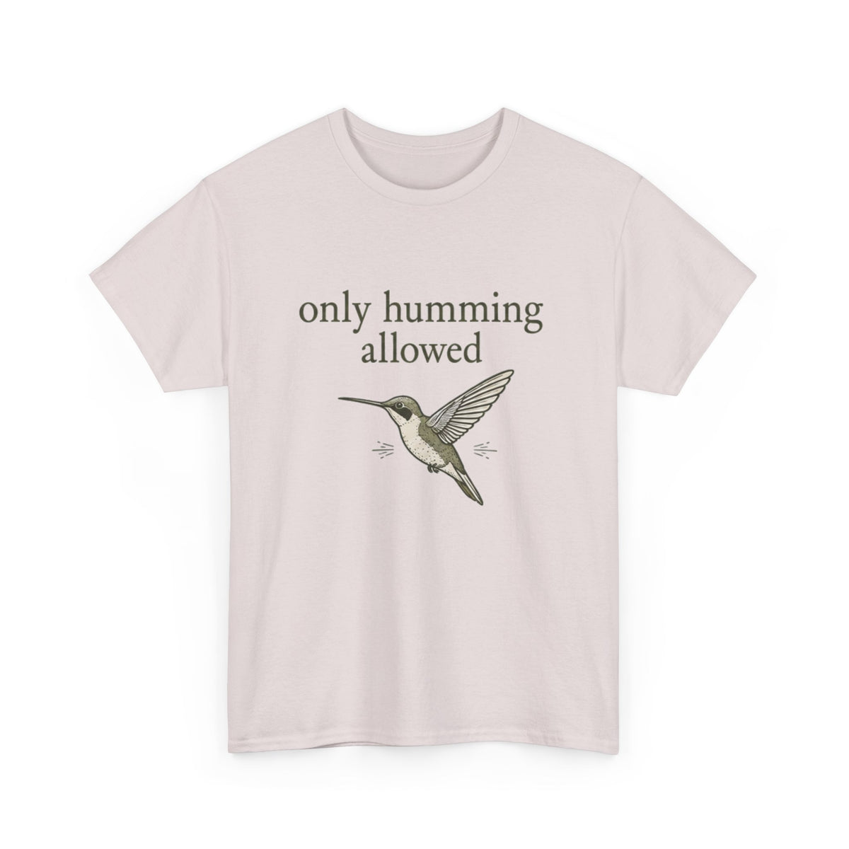Hummingbird Tee — "only humming allowed" Vintage Bird Graphic Shirt