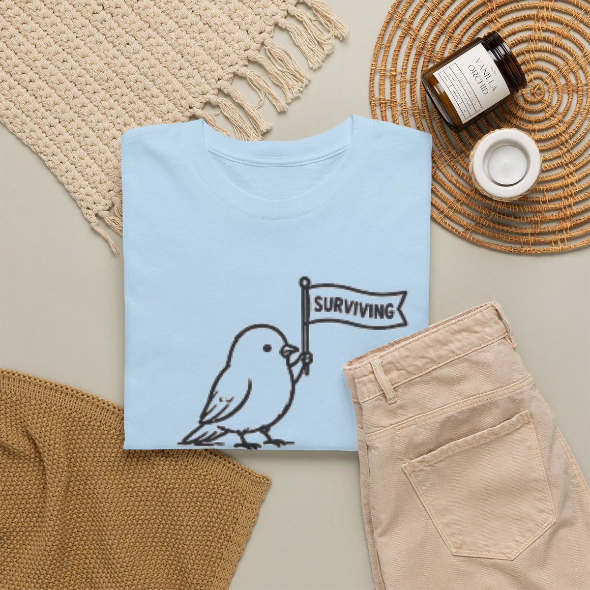 Bird "Surviving on Caffeine and Seeds" Tee