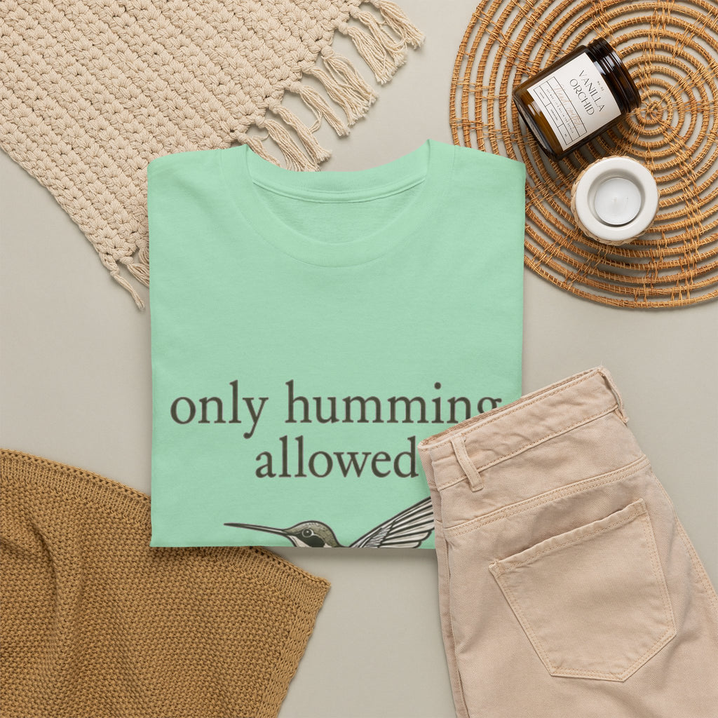 Hummingbird Tee — "only humming allowed" Vintage Bird Graphic Shirt