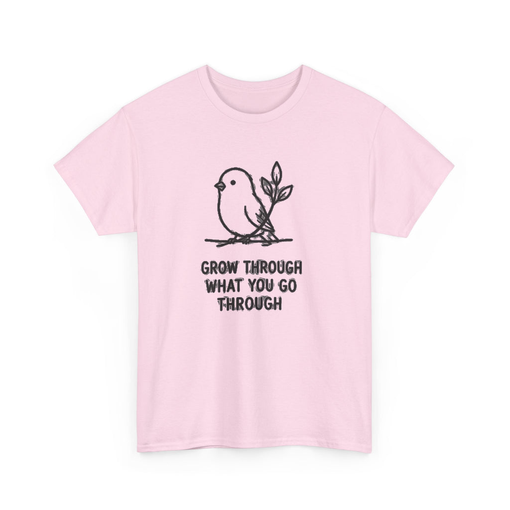 Inspirational Bird T-Shirt — "Grow Through What You Go Through" Motivational Tee