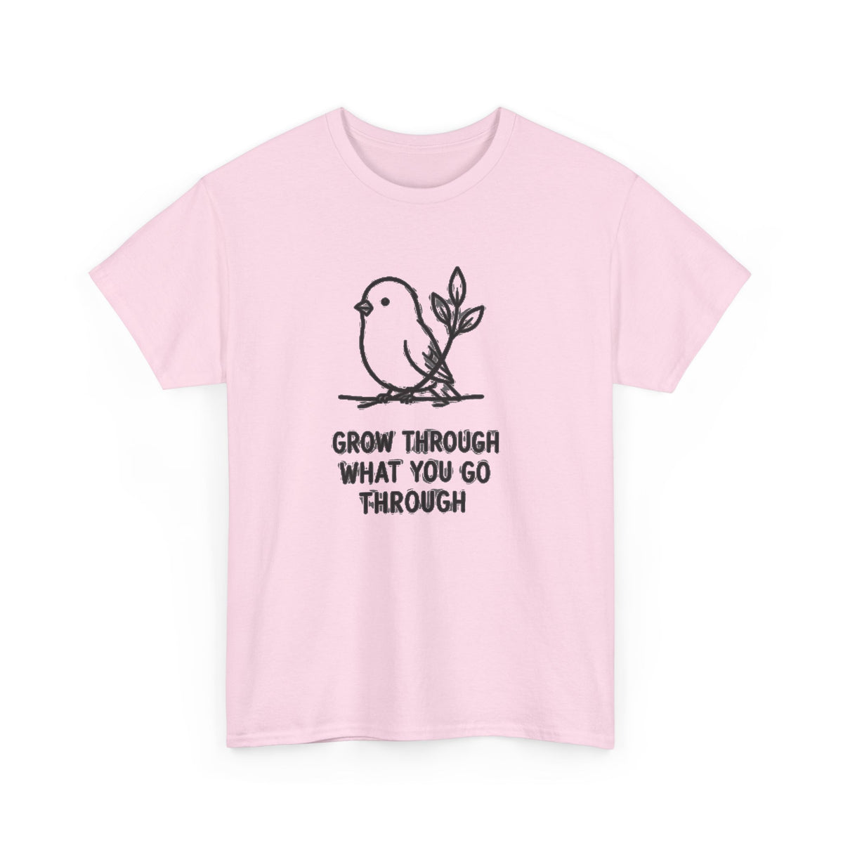 Inspirational Bird T-Shirt — "Grow Through What You Go Through" Motivational Tee