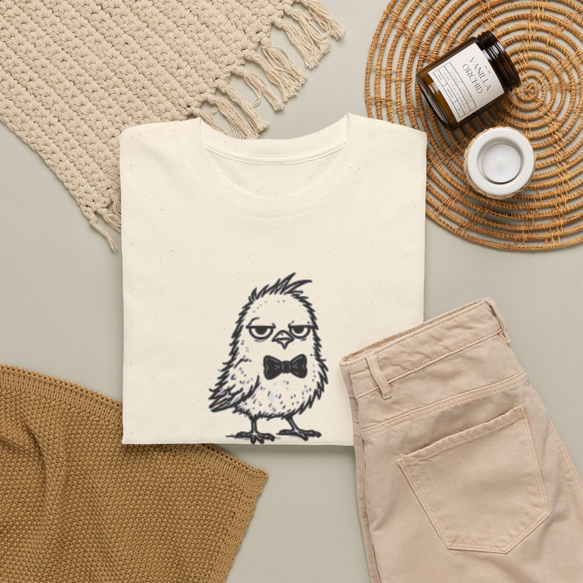 T-Shirt — "Feral But Polite" Funny Bird Graphic Tee
