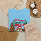 Recycling Plastics Cat Christmas T-Shirt