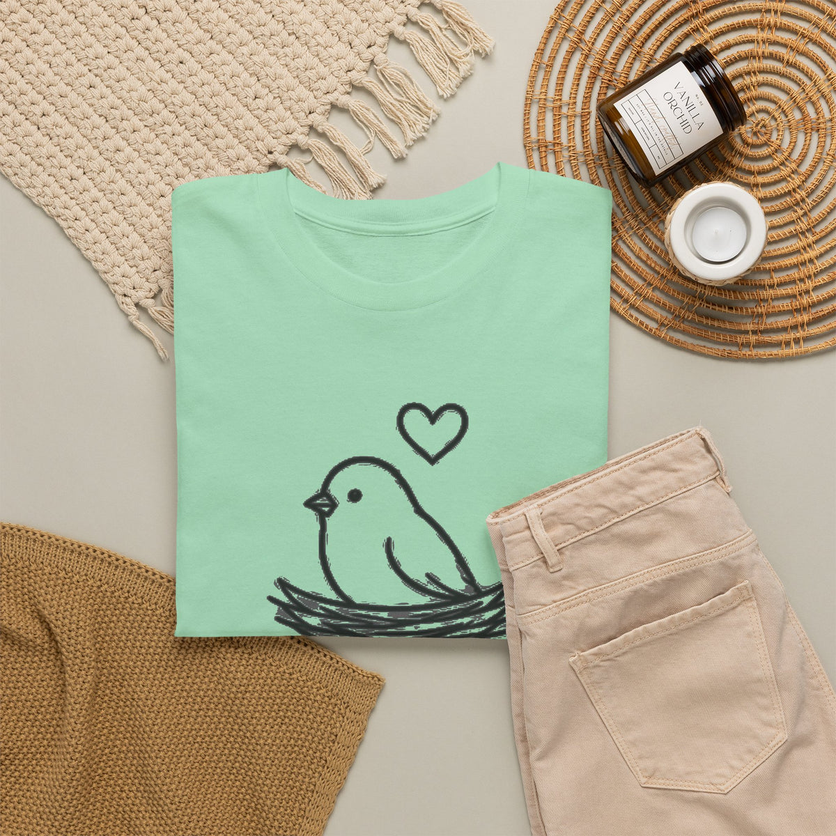 Home Is Where You Roost T-Shirt — Cute Bird Nest Tee