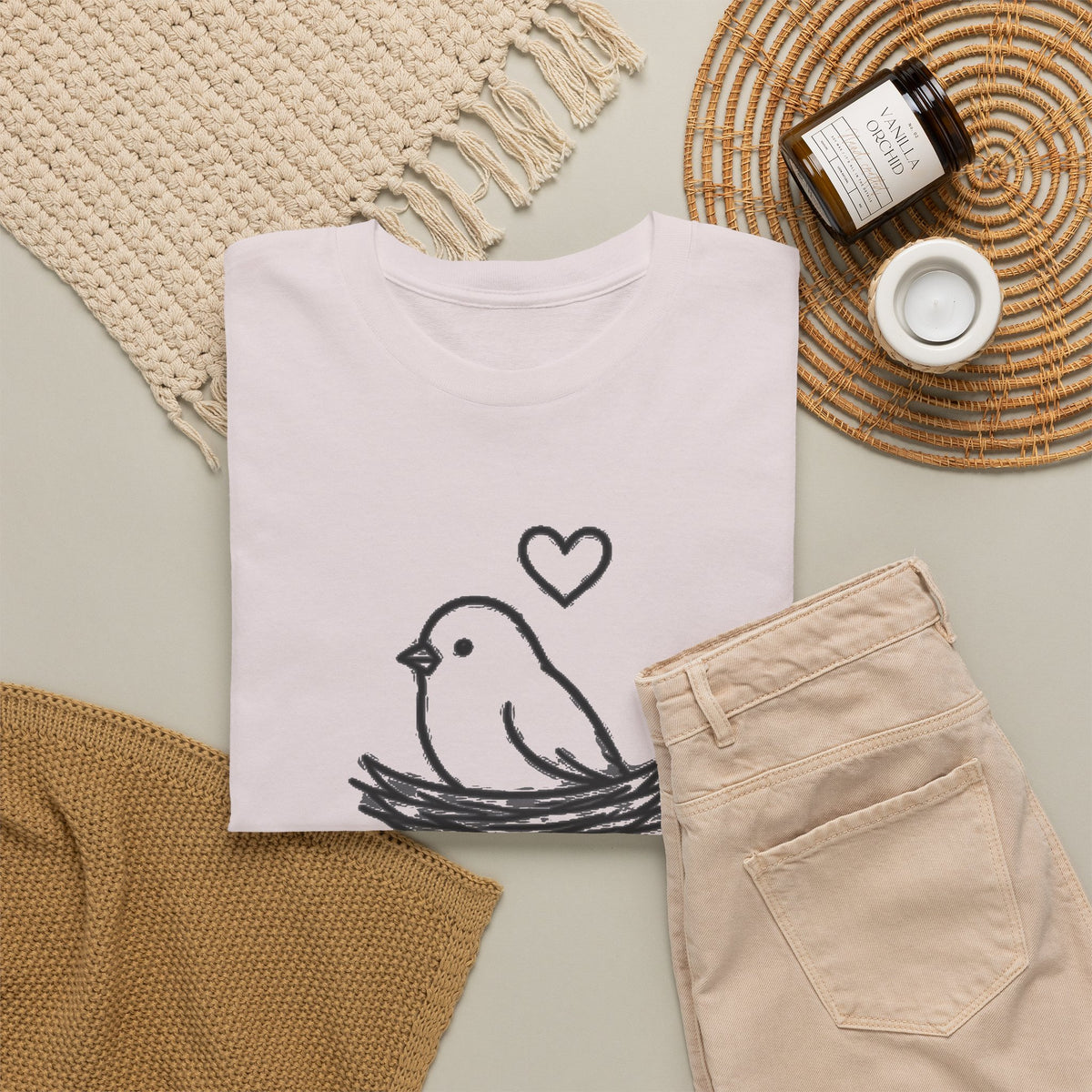 Home Is Where You Roost T-Shirt — Cute Bird Nest Tee