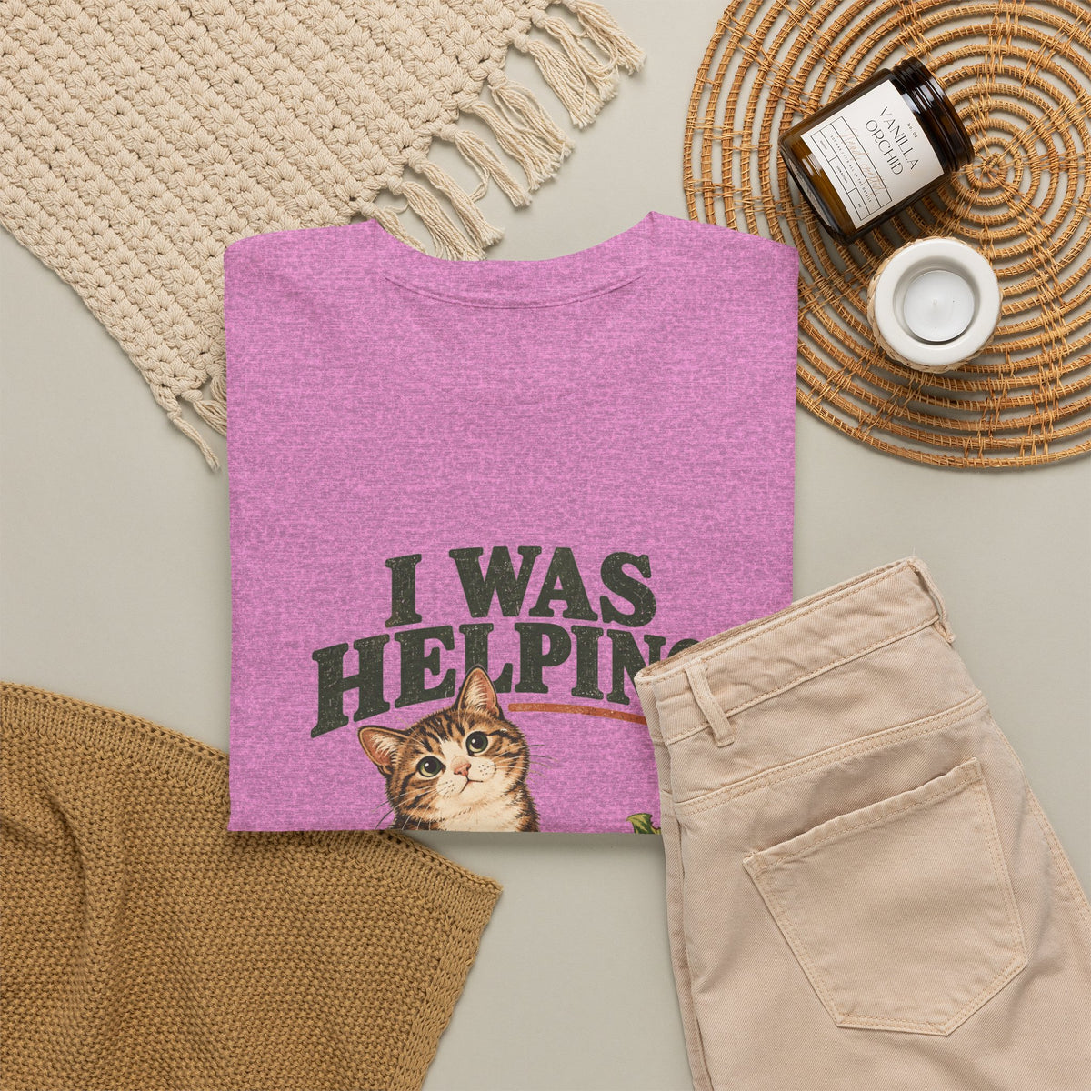 Cat “I Was Helping” T‑Shirt