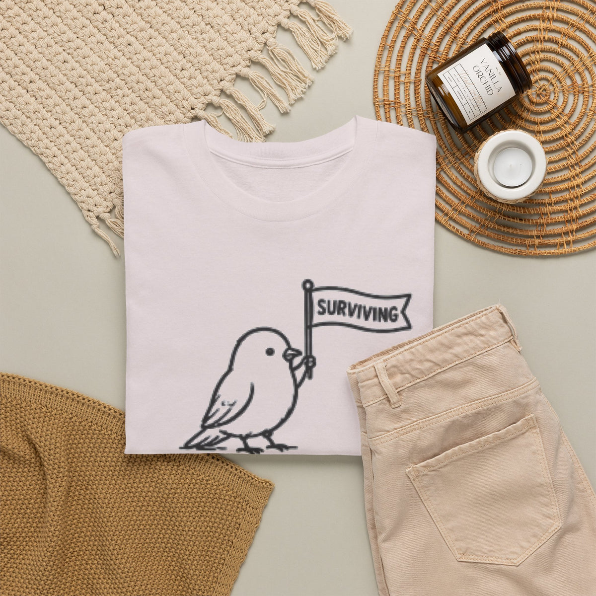 Bird "Surviving on Caffeine and Seeds" Tee