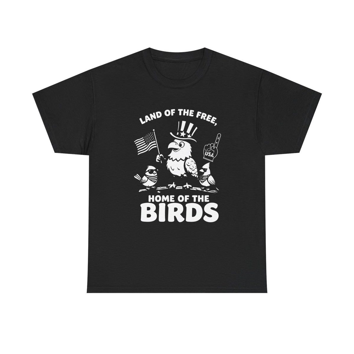 Land of the Free, Home of the Birds T-Shirt — Patriotic Eagle & Chick Tee