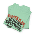 Cat T-Shirt — "Today's Plan: Ignore Everyone" Funny Lazy Cat Tee