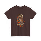 Night Shift Owl T-Shirt — Vintage Autumn Owl Graphic Tee