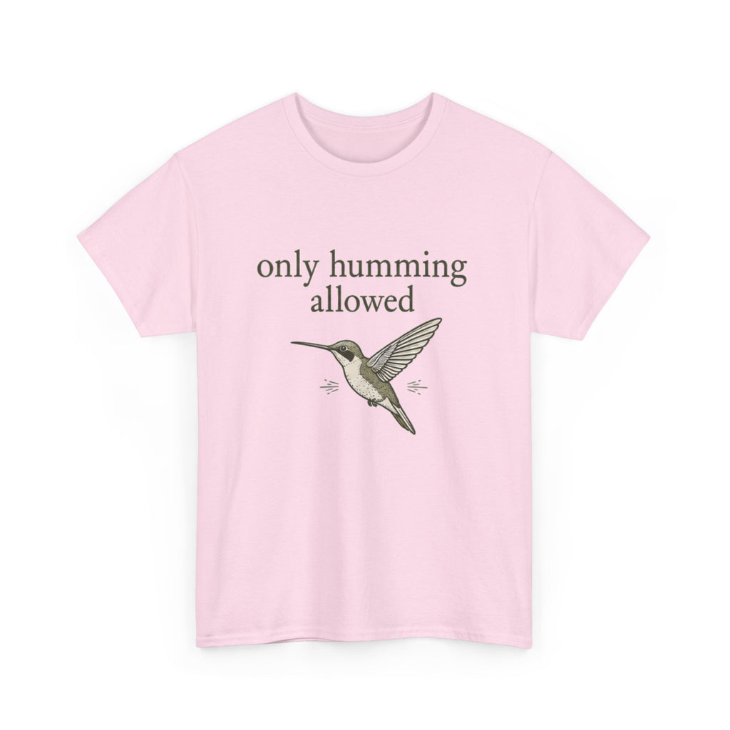 Hummingbird Tee — "only humming allowed" Vintage Bird Graphic Shirt