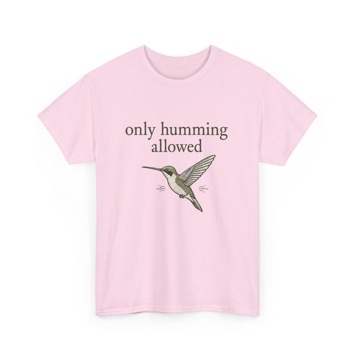 Hummingbird Tee — "only humming allowed" Vintage Bird Graphic Shirt