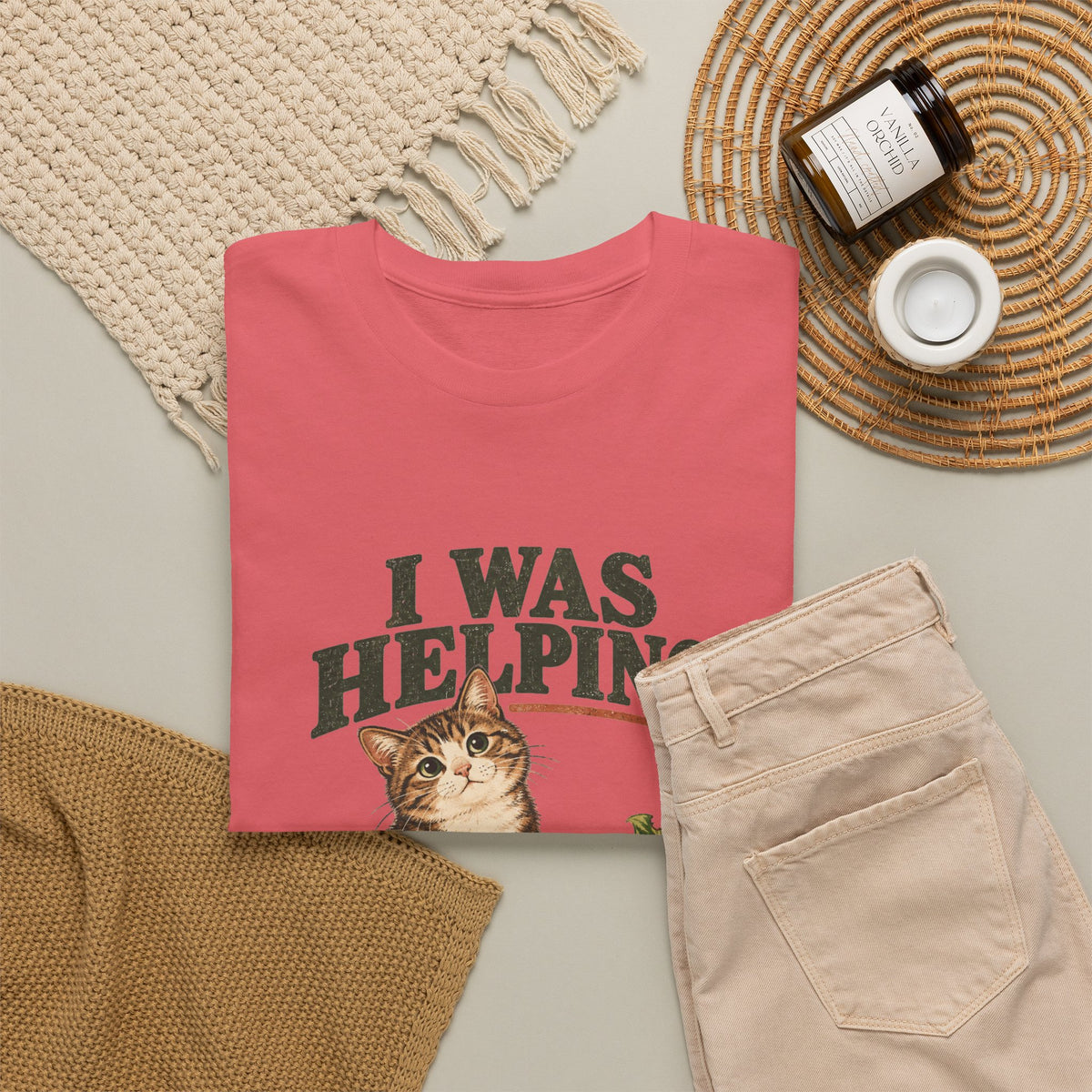 Cat “I Was Helping” T‑Shirt