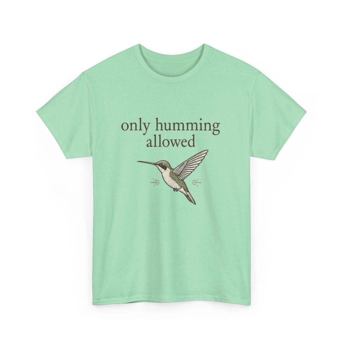 Hummingbird Tee — "only humming allowed" Vintage Bird Graphic Shirt