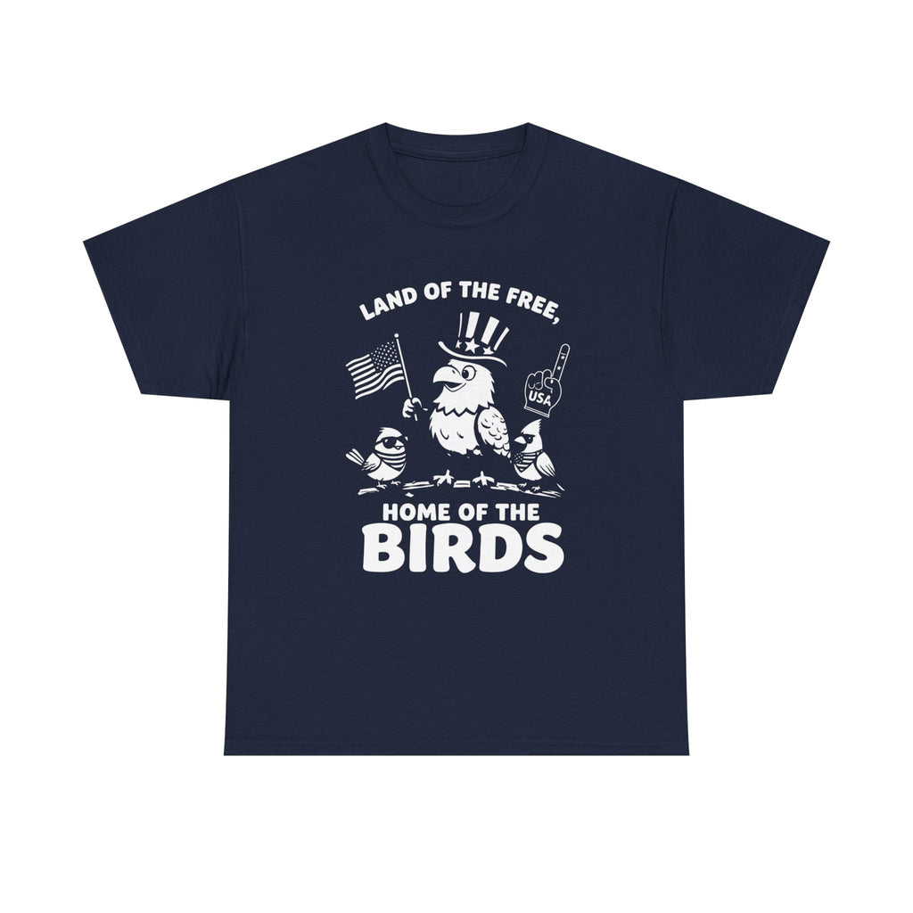 Land of the Free, Home of the Birds T-Shirt — Patriotic Eagle & Chick Tee