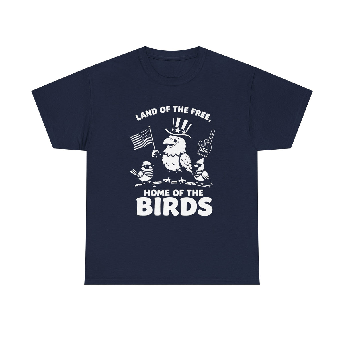 Land of the Free, Home of the Birds T-Shirt — Patriotic Eagle & Chick Tee