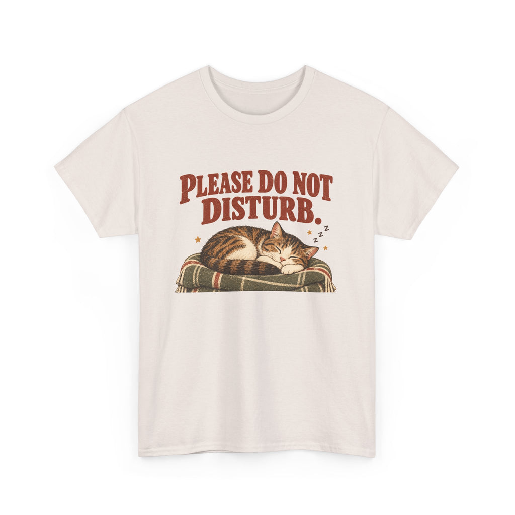 Please Do Not Disturb Cat T-Shirt — Cute Sleeping Cat Tee for Cat Lovers