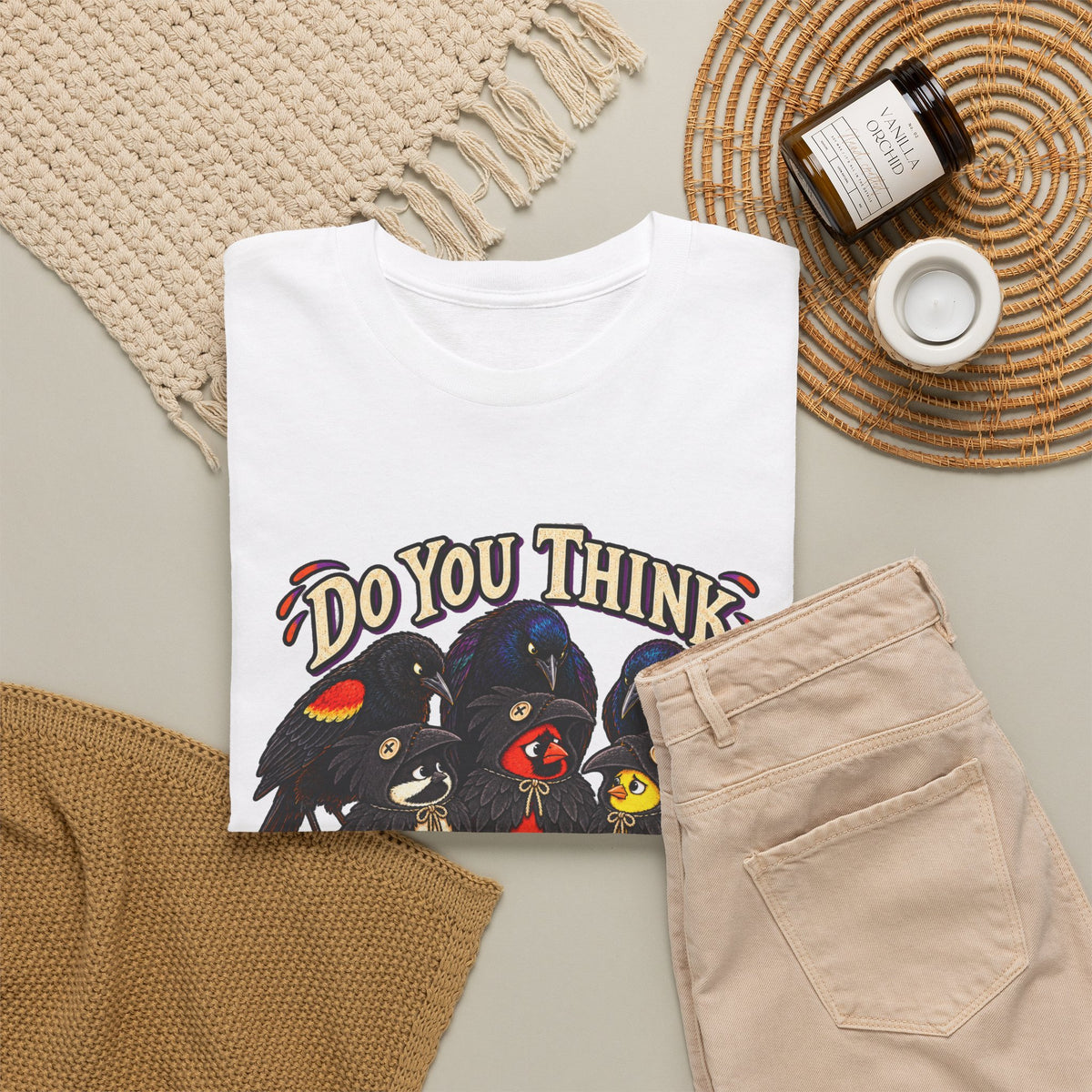 Do You Think They'll Notice? Crow Crows Graphic Tee — Halloween Autumn Tee