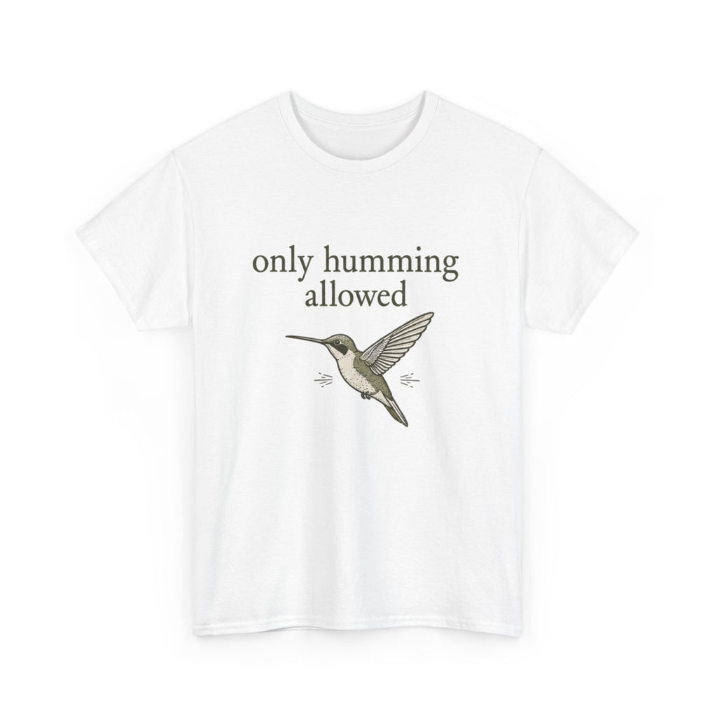 Hummingbird Tee — "only humming allowed" Vintage Bird Graphic Shirt