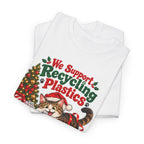 Recycling Plastics Cat Christmas T-Shirt