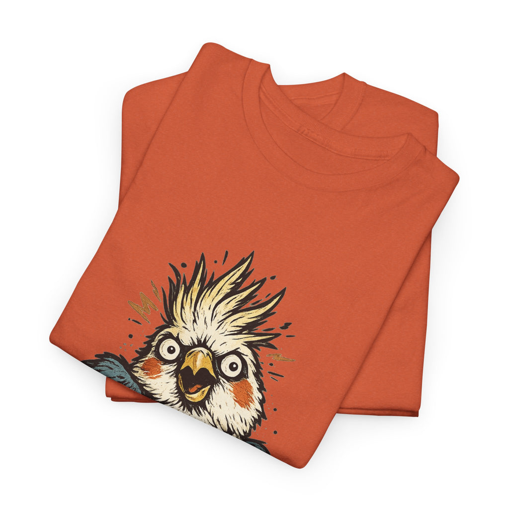 Unhinged & Fully Feathered Tee — Funny Cockatiel Bird Graphic T-Shirt