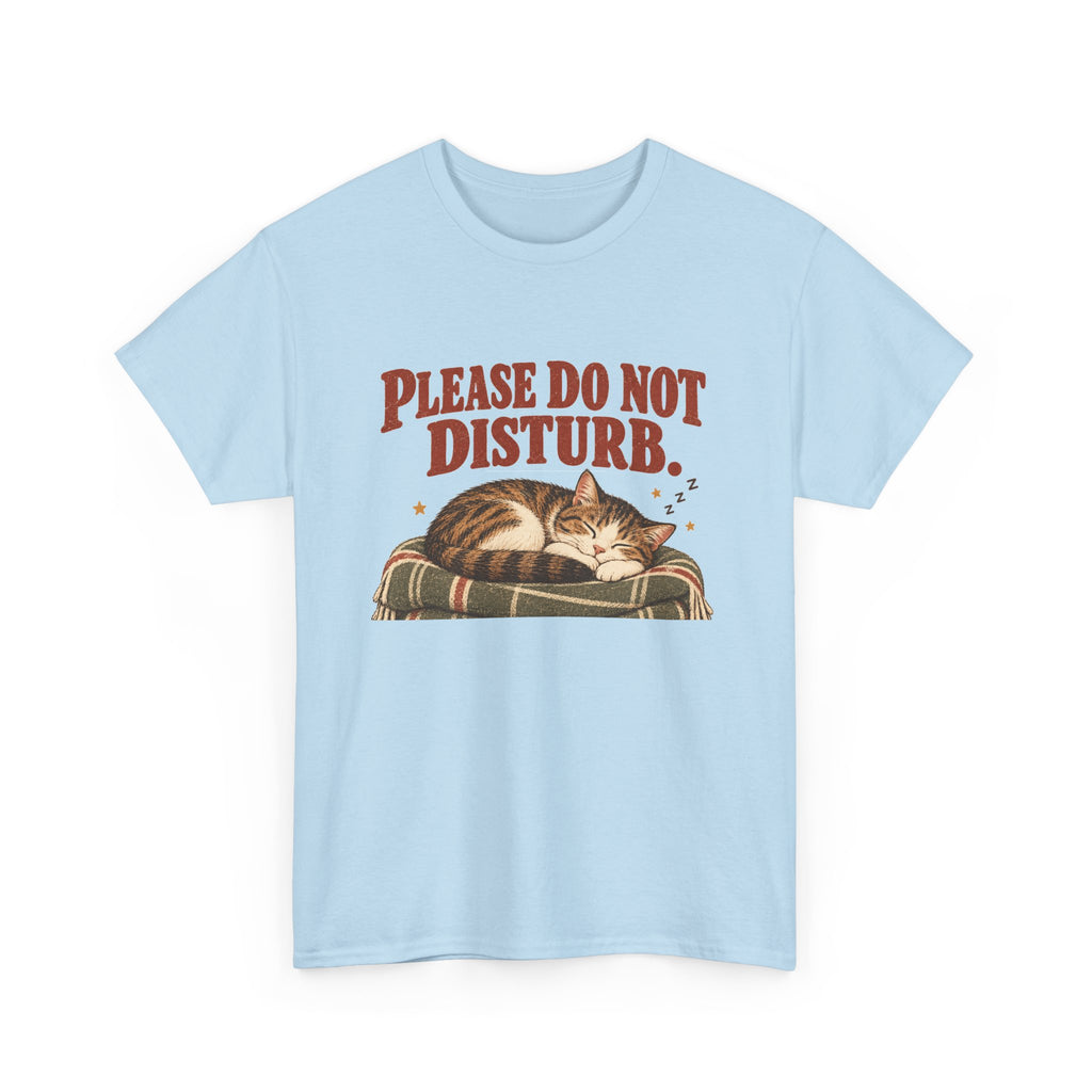 Please Do Not Disturb Cat T-Shirt — Cute Sleeping Cat Tee for Cat Lovers