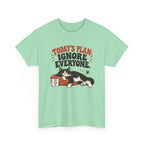 Cat T-Shirt — "Today's Plan: Ignore Everyone" Funny Lazy Cat Tee