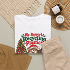 Recycling Plastics Cat Christmas T-Shirt